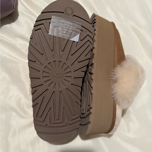 Ugg Chestnut Funkette Platfotm Slide Slipper Sandals, women Us 7 - Picture 3 of 4